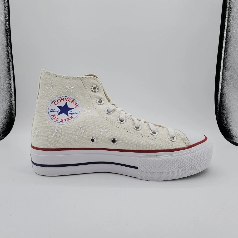 Converse Chuck Taylor All Star Lift Platform Womens 8‎ Vintage White Stars NEW